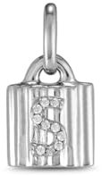 UNO de 50, Charm Candado Aleación de Metales, Bañado en Oro 18K, Personalizable con Letra de Topacios, Diseño Creativo, Joya Artesanal