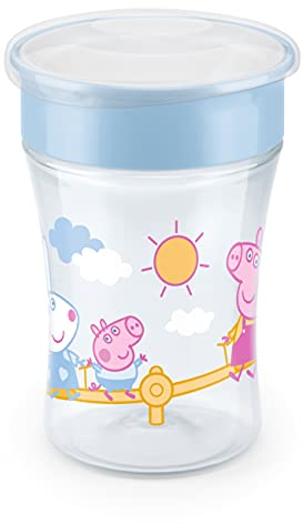 NUK Peppa Magic Cup 230 ml, 360° Drinking Rim, Sealing Silicone Disc, from 8 Months, BPA Free