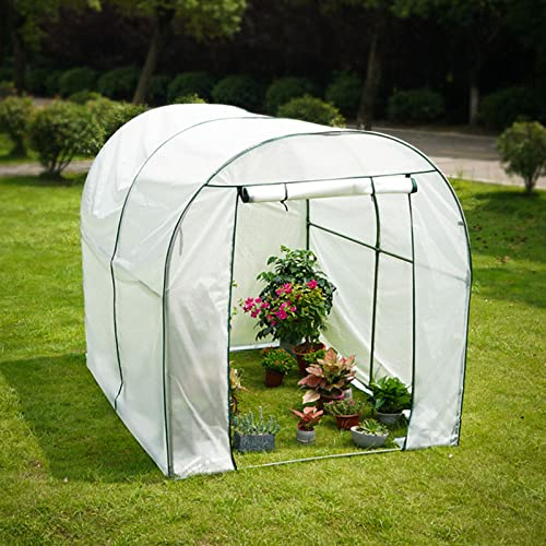 WMEIE Serre De Jardin, Mini Serre Tunnel en Plastique Portable Étanche pour Extérieur Intérieur, Serre Étagère Renforcée De Jardin avec Cadre Et Couverture en PE,Blanc