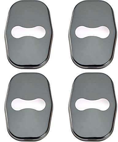 YINETTECH 4pcs Protecteur de Couverture Serrure de Porte de Voiture en Acier Inoxydable pour 208 308 408 508 2008 3008 Garde Loquet Cap Autocollant Boucle Anti-Corrosion Intérieur