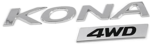 Hyundai 86310J9200 Schriftzug Kona 4WD Aufkleber Heckklappe Emblem Modellschriftzug Logo, Chrom, Silber