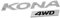 Hyundai 86310J9200 Schriftzug Kona 4WD Aufkleber Heckklappe Emblem Modellschriftzug Logo, Chrom, Silber