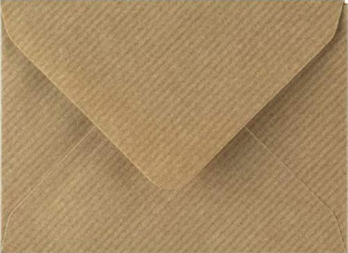Ribbed Brown Envelopes 5 x 7 / 133mm x 184mm Coloured Envelopes Great for Greeting Cards, Wedding Invitations, Crafts, Business/Office - Pack of 50 Envelopes (Ribbed Brown)