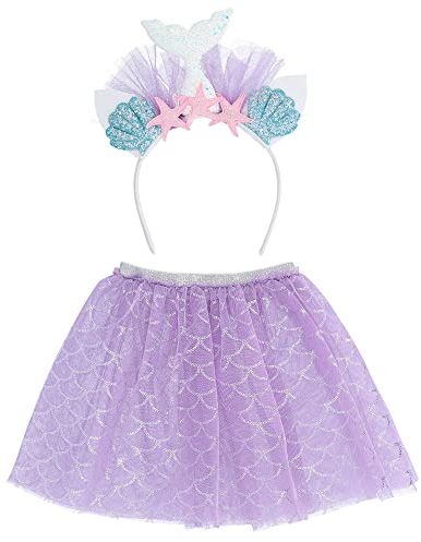Boland 51035 - Kinderkostüm Set Meerjungfrau, Rock und Tiara mit Glitzer, Märchen Kostüm für Kinder, Nixe