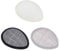 FINGERINSPIRE 3 Stück Teardrop Fascinator Basis 13x10.5cm (Schwarz, Weiß, Grau) Leinen Mesh Millinery Base für Cocktail Hüte, Zubehör zur Herstellung von Fascinators