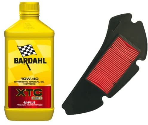 KIT TAGLIANDO FILTRO ARIA + OLIO 10W40 COMPATIBILE CON HONDA SH 125 DAL 2017 AL 2019 - SH 150 DAL 2017 AL 2019.