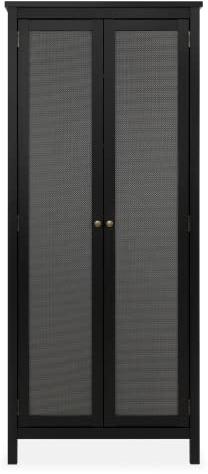 DEINE TANTE EMMA 003428 Hochschrank Cordoba 40A Mehrzweckschrank Schwarz Geflecht Nb. ca. 80 x 187 x 40 cm