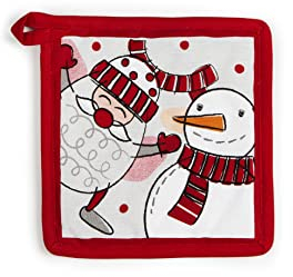 Excelsa Snowman Manique de Cuisine, 20 x 20 cm, Doublure 100% Coton, Rembourrage en Polyester