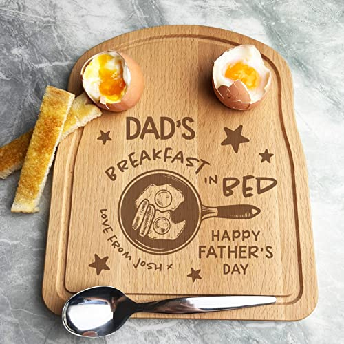 Dad Father's Day Breakfast in Bed Stars Personalised Bread Egg Breakfast Board