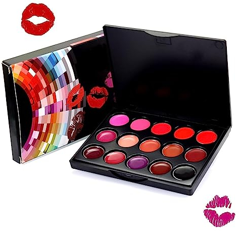 Tavolozza labbra professionale,Palette di rossetti impermeabili a 15 colori | Pallet di rossetto liscio e morbido a lunga durata idratante, pigmentato Festival Halloween Lip Paint