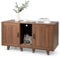 COSTWAY Katzenklo Schrank für 2 Katzen, Katzenschrank für Katzentoilette, Katzenhaus mit 2 Türen & Kratzbrett & Eingang, Katzenhöhle Katzenmöbel Beistelltisch, für Hunde Haustier, 120x52x65cm (Kaffee)
