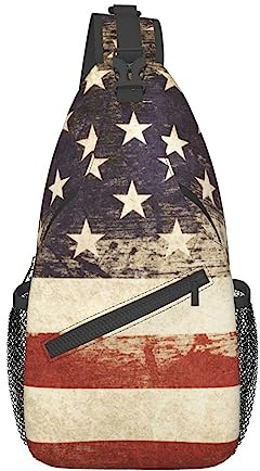 RFSHOP Cross Chest Bag Vintage American USA Flag Crossbody Durable Sling Backpack Casual Travel Bag For Unisex, Bild