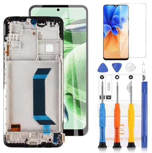 LADYSON Pantalla LCD para Xiaomi Redmi Note 12 5G Pantalla para Xiaomi Poco X5 5G Pantalla LCD Pantalla Táctil Digitalizador Asamblea de Reemplazo con Herramientas(6.67,Negro con Marco)