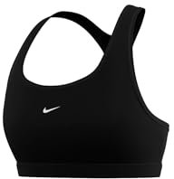Nike DX6817-010 Swoosh Light Support Sports Bra Damen Black/White Größe 2XS