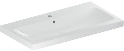 Geberit iCon Light Waschtisch, 90 cm x 48 cm, mit Hahnloch, mit Überlauf,501836, 501.836.00.2, Farbe: Weiß
