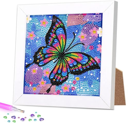Lithyc Diamond Painting Bilderrahmen Mit Rahmen - Kinder Diamant-Kunstrahmen, Wandfenster Diamant Bilderrahmen (InnengrößE 15 × 15 Cm)