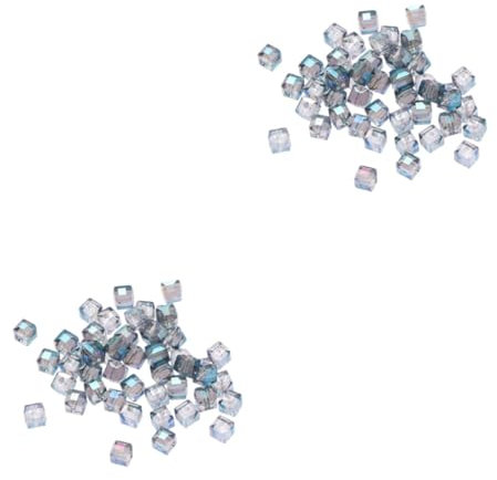 Lurrose 100 Stk Kristallperlen zum Basteln Gebetskette aus Kristall Halskette mit Strasssteinen Mädchen Perlenkette Schmuckzubehör Perlen lose Perlen Glas quadratische Perlen Haarseil