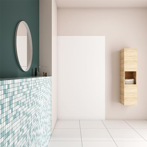 AICA Panel de pared para ducha en Aluminio, Blanco mate, 120x210cm, Revestimiento de paredes