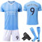 Fußballtrikot für Kinder,Nr.7/Nr.9 Kinder Fußball Trikot Set,mit Trikot,Shorts,Socken,Knieschoner und Schlüsselanhänger,23/24 Neues Fussballtrikot,für Kinder und Jugendliche (Nr.9, 20(4-5 Jahren))