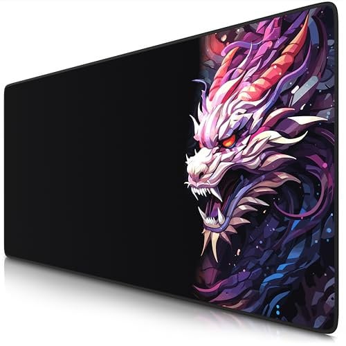 TITANWOLF - XXL Mouse Mat - Mouse Pad 900 x 400 x 3mm –Speed Gaming Mouse Pad - Extra Large MousePad - Table Mat Large Size - Improved Precision and Speed – Design Colour Dragon #2