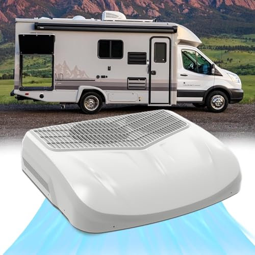 twostronking Climatiseur De Camping-Car à Deux Ventilateurs, Démarrage à Distance, Corps Lisse Intégré, Sortie d'air Pivotante à 360 Degrés, Adapté Aux Camping-Cars, Camions, Navires, Bus, Etc.