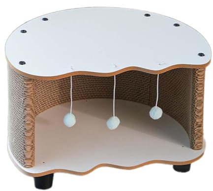 Baoblaze Nid de Chat en Forme de Coquille d'œuf en Carton ondulé pour broyer Les Griffes, lit Multifonctionnel pour Le Repos et Le Jeu, lit à gratter, lit de, Blanc