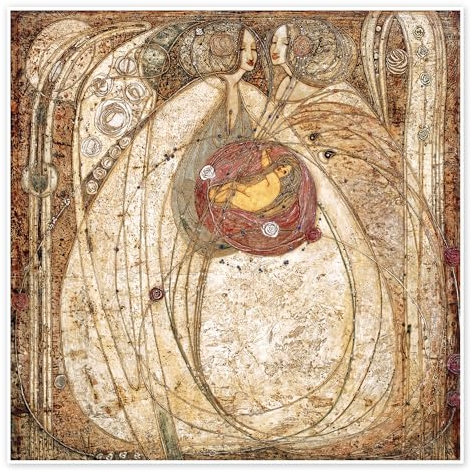 Das Herz der Rose Poster von Margaret MacDonald Mackintosh 40 x 40 cm Braun Wandbilder Wanddeko