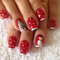 24 Pièces Noël Faux Ongles Court Carrés, Français Rouge Ongles à Coller Sapin de Noël et Bonhomme de Neige Imprimer, Couverture Complète Artificiel Press on Nails pour Femmes Filles