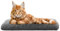 Katzen Fensterliege Fensterbank rutschfest - Katzenbett Fensterbank 50x20 cm - Weich & Kuschelig - Fensterliege für Katzen Selbstheizende Katzendecke - Waschbarer Bezug (Grau)