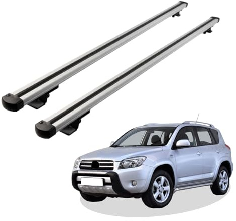 Grundträger Dachträger für Toyota RAV4 ab Baujahr 2006-2013 V1 Silber, Querträger, Dachlastträger, Dachgepäckträger, Gepäckträger