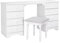Dynamic24 Schminktisch Milano mit Hocker und 8 Schubladen B139xH76xT40cm Tisch Kosmetiktisch Frisiertisch Schreibtisch weiß Kiefer massiv