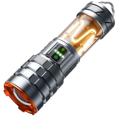 ADDplus Camping Flashlights,90000 Lumens 5000mAh Super Bright High Lumens Rechargeable Flashlight with 11 Modes,Waterproof,Adjustable LED Multi-Flashlight for Car,Outdoor,Camping,Walking,Tactical