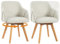 Bekrvio 360° Drehbare Esszimmerstühle 2er Set, Polsterstuhl mit Armlehne, Stoffbezug, Holzbeine, Mid-Century Design, Komfortabler Küchenstuhl für Esszimmer und Wohnzimmer (Weiß, 2PCS)