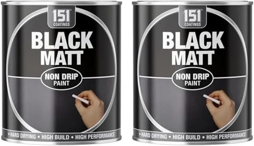 MIXEL Matt Black Non-Drip Paint, Quick-Drying, Long-Lasting Protection, Perfect For Walls, Wood, Metal, DIY Projects, Home Renovations, Interior And Exterior Use, 300ml, (2 Pcs)