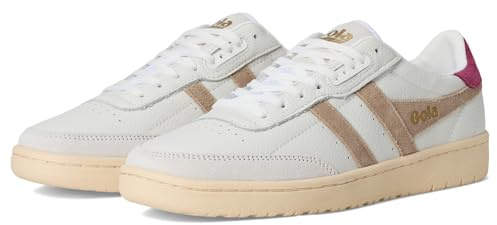 Gola Falcon Damen-Sneaker, Weiß/Cappuccino/Kirschrot, 38 EU