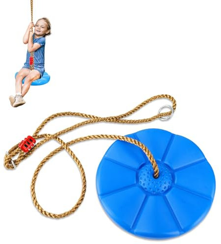 Schaukel Outdoor mit Kletterseil, Baumschaukel mit Plattform, Robuste Kletterschaukel mit 150kg Tragkraft mit Kletterseil & Karabinerhaken tellerschaukel Outdoor (blau)
