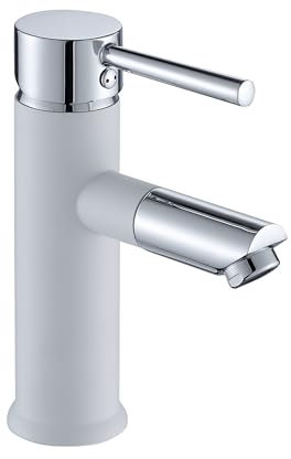 Florenta Wasserhahn Bad Messing Einhebel-Waschtischarmatur mit 50cm Anschluss, Chrom Einhandmischer Waschbecken Armatur Badarmatur Mischbatterie Waschtischmischer mit Auslauf Höhe 110MM für Badezimmer