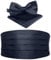 BomGuard Herren Kummerbund - Smoking 3er Set Schärpe Fliege Einstecktuch,nachtblau