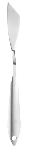 sourcing map Palette Knife Painting Tool 8.39 304 Stainless Steel Angled Spatula Painting Pallet Knives with Hole Design for Acrylic Canvas, Silver