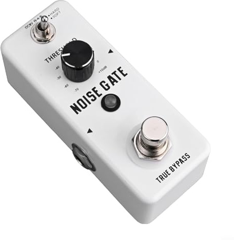 Für Rowin LEF-319 Guitar Noise Gate Pedal Geräuschunterdrückung 2 Modi Hard Soft Zinklegierung True Bypass LED Anzeige Kompakt für E-Gitarre Pedalboard