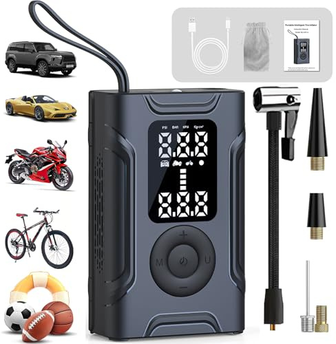 JOYTUTUS Gonfleur Pneus Voiture Sans Fil Compresseur à Air Portatif 150 PSI, Pompe a Velo avec Type-C USB Charge LED, Arrêt Automatique Gonfleur Electrique 5 Modes Voiture Moto Velo Ballon Customisé