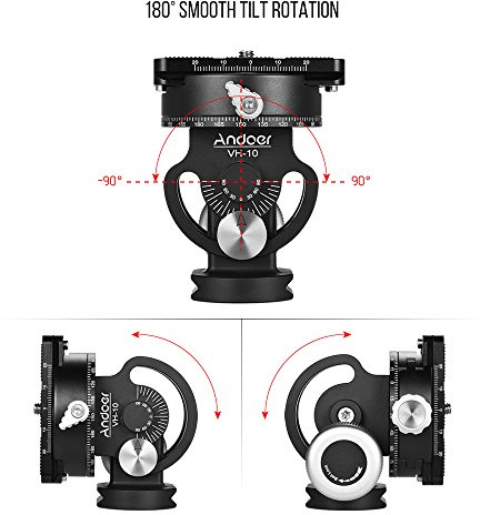 Aumotop Professional VH-10 2 Way Pan/Tilt Tripod Head for RRS MH-02 - Suitable for 360° Panoramic Photography