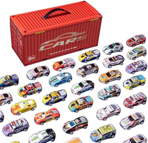 Box Cars Playset, Aufbewahrung für Autoerinnerungen, Rennfahrzeuge für Kinder – Box Pull Car, Mini-Spielzeugautos für Kinder, Spielzeugautos für kleine Fahrzeuge