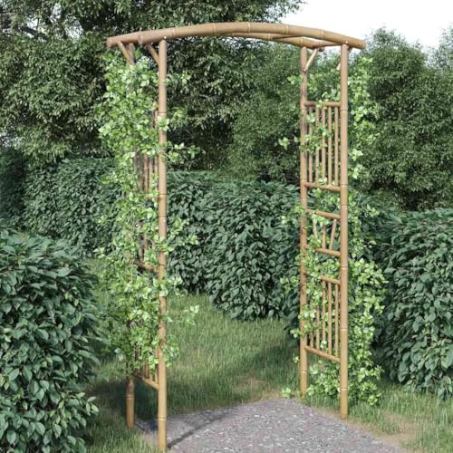Bambus Rosenbogen 118x40x187 cm für Garten Terrasse Hof - Witterungsbeständige Gartenlaube aus stabilem Bambus für Kletterpflanzen und Dekoration mit Lichterketten