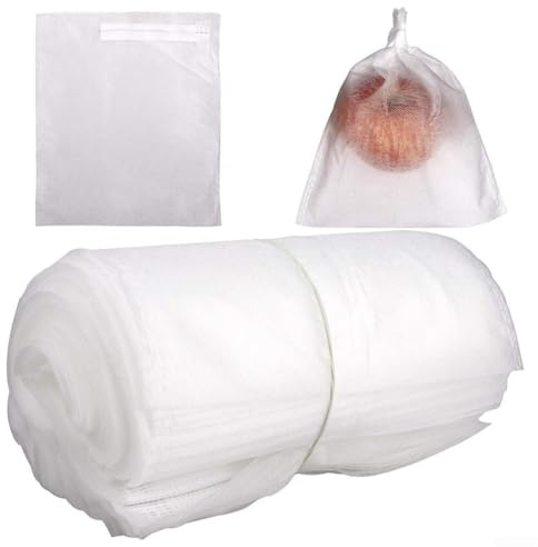 50PCS Lightweight Non Woven Fruit Mesh Bags for Garden Tree Fruit Coverage Including Apples Pears Oranges Persimmons and Peaches (180mm*250mm)