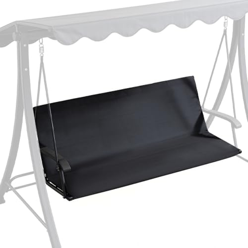 OLYCRAFT 158cm Schaukel Sitzauflage Ersatz Schwarz Oxford wasserdichte Schaukel Ersatz Oxford Stoff Schaukel Sitzbezug für 3 Sitzer Outdoor Terrasse Garten Stuhl Bank