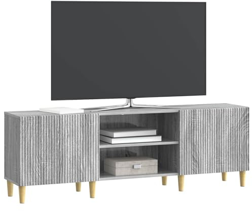vidaXL TV-Schränk Graues Sonoma 150 x 31 x 50 cm Holzwerkstoff, Wohzimmer, Vintage Möbel, rechteckiger TV Stand, Multimedia Aufbewahrung, moderner Schrank, stylischer Organizer, Deko