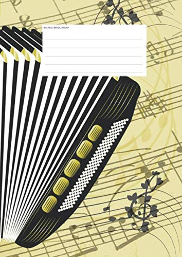 Hefte - Blöcke - Notizen: Akkordeon Notenheft, 50 Seiten, 12 Systeme, DIN A4