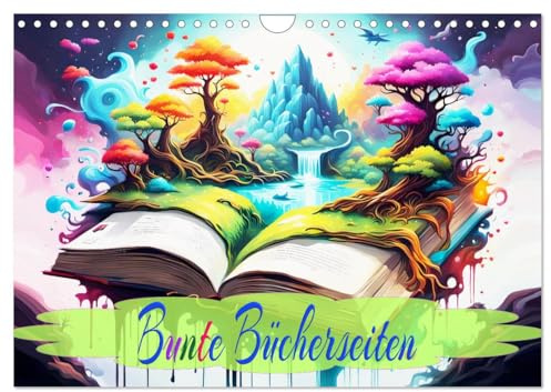 Bunte Bücherseiten (Wandkalender 2026 DIN A4 quer), CALVENDO Monatskalender: Ein ganzes Jahr farbenfrohe Natur. (CALVENDO Natur)