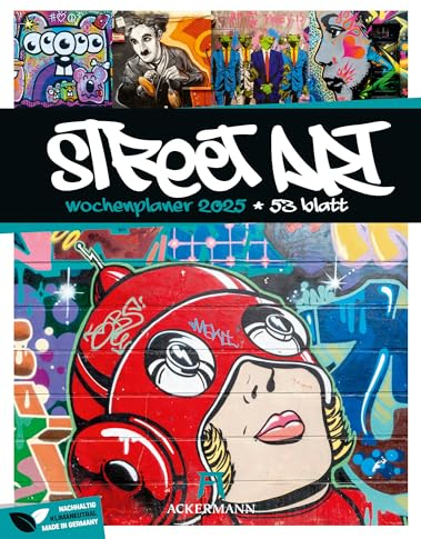 Street Art - Wochenplaner Kalender 2025, Wandkalender / Graffiti-Kalender im Hochformat (25x33 cm) - Wochenkalender mit Rätseln und Sudokus